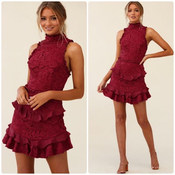 Angel Biba Dresses & Skirts - Angel Biba - Red Lace Dress 👗